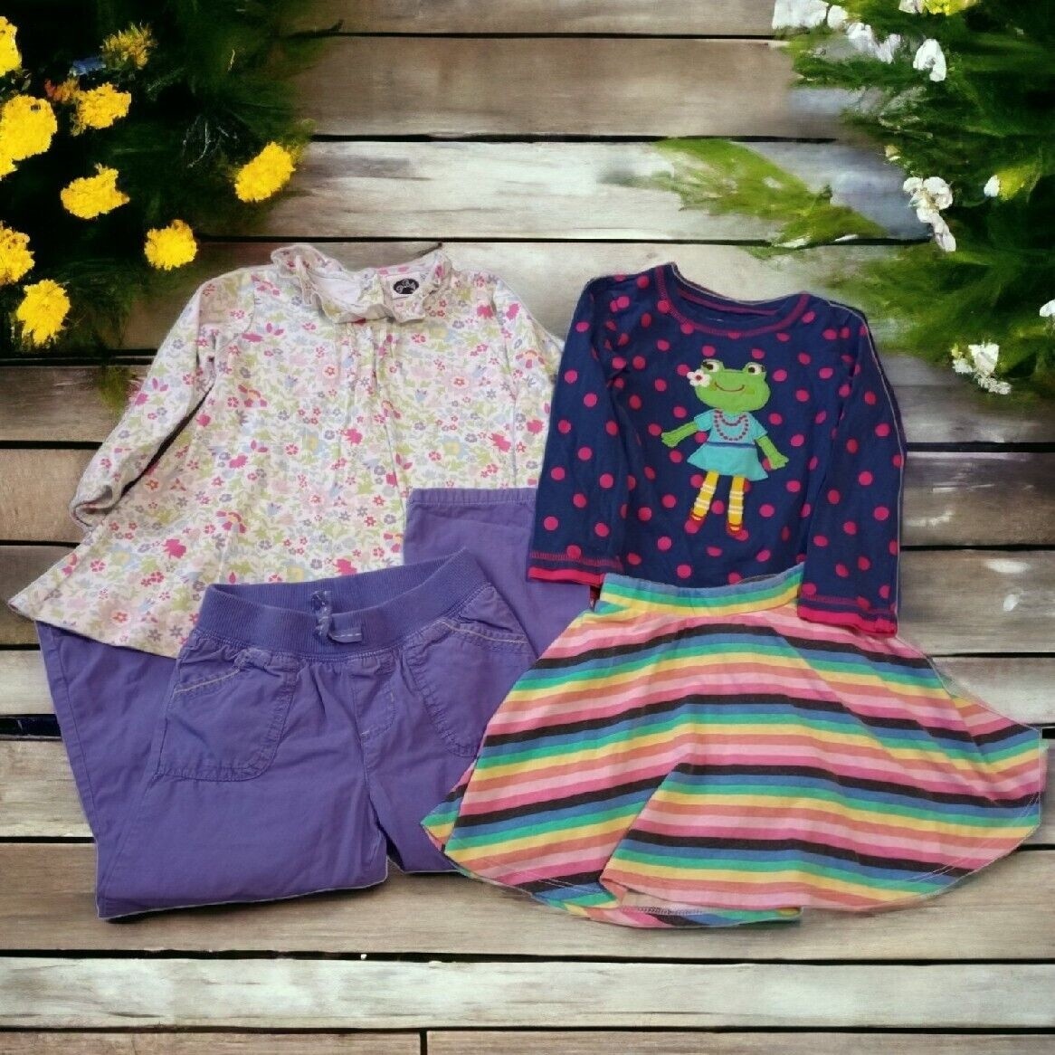 Girls Sz 4t Fall Winter Tops Bottoms Outfit Mixed Brand 4pc Lot Carters Pbj